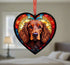 Cocker Spaniel (Working) Chocolate Stained Glass Effect Heart Suncatcher